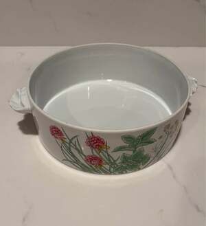 Vintage Porcelain Casserole dish from the "Herbs and Spices" collection by Shaff